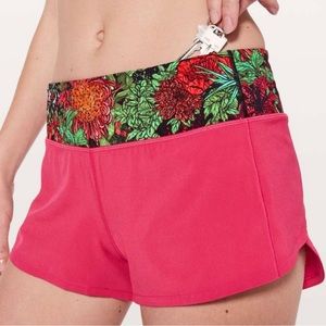 Red/pink Lululemon Speed up shorts